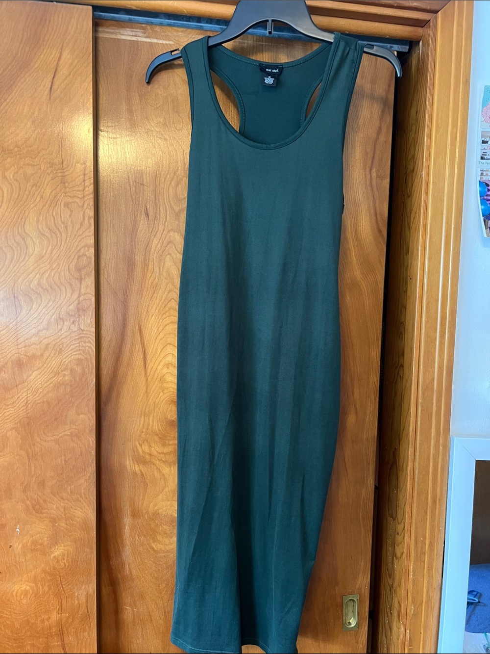 Wet Seal Dark Green Racerback Midi Dress